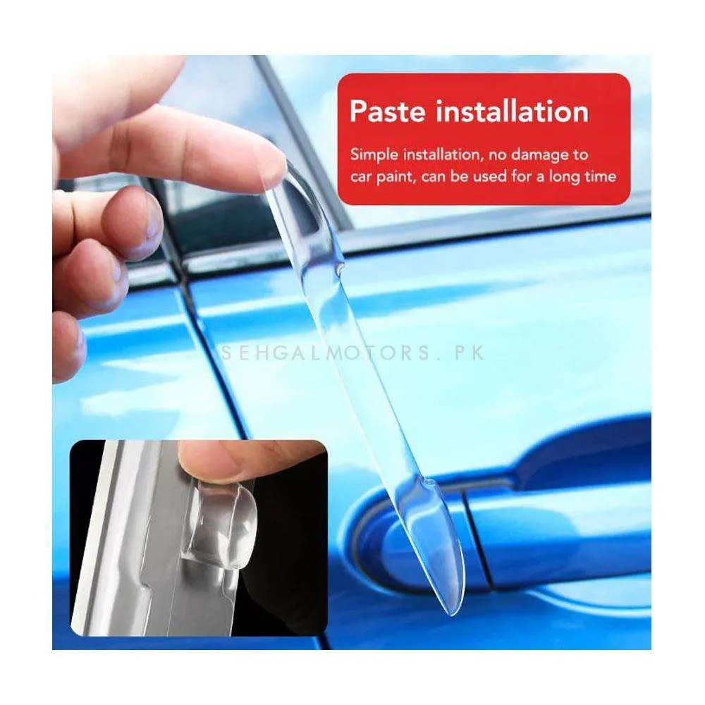 Toyota Logo Transparent Door Guards - Edge Protection Anti-Scratch Buffer Strip