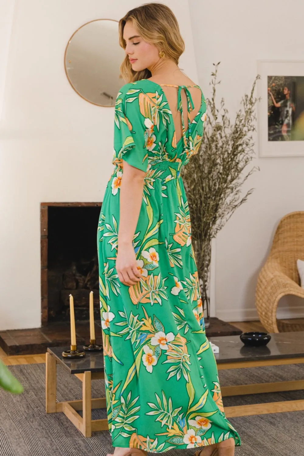 Tropical Plus Size Summer Maxi Dress