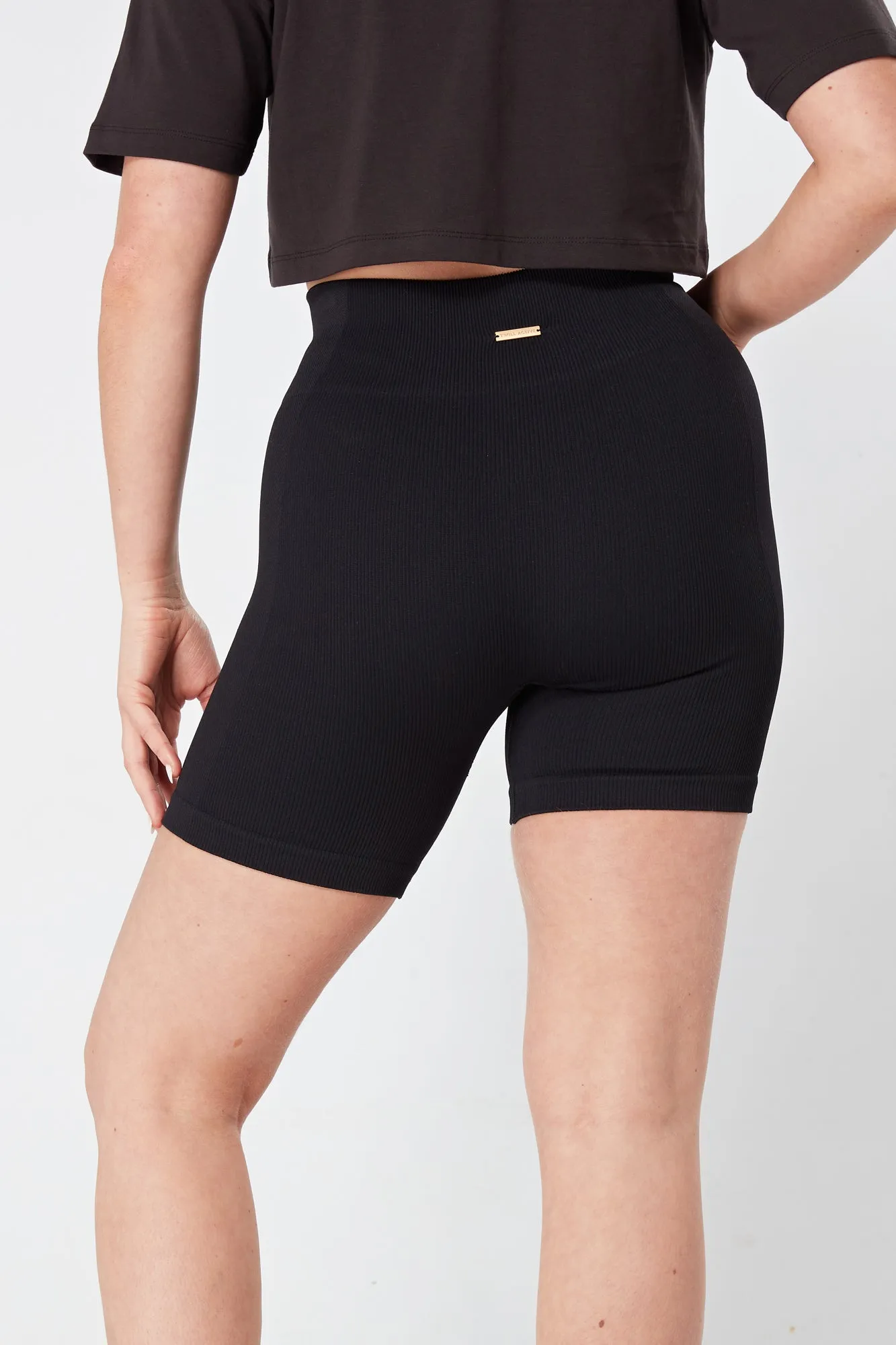 Twill Active Rib Cycle Short - BLACK