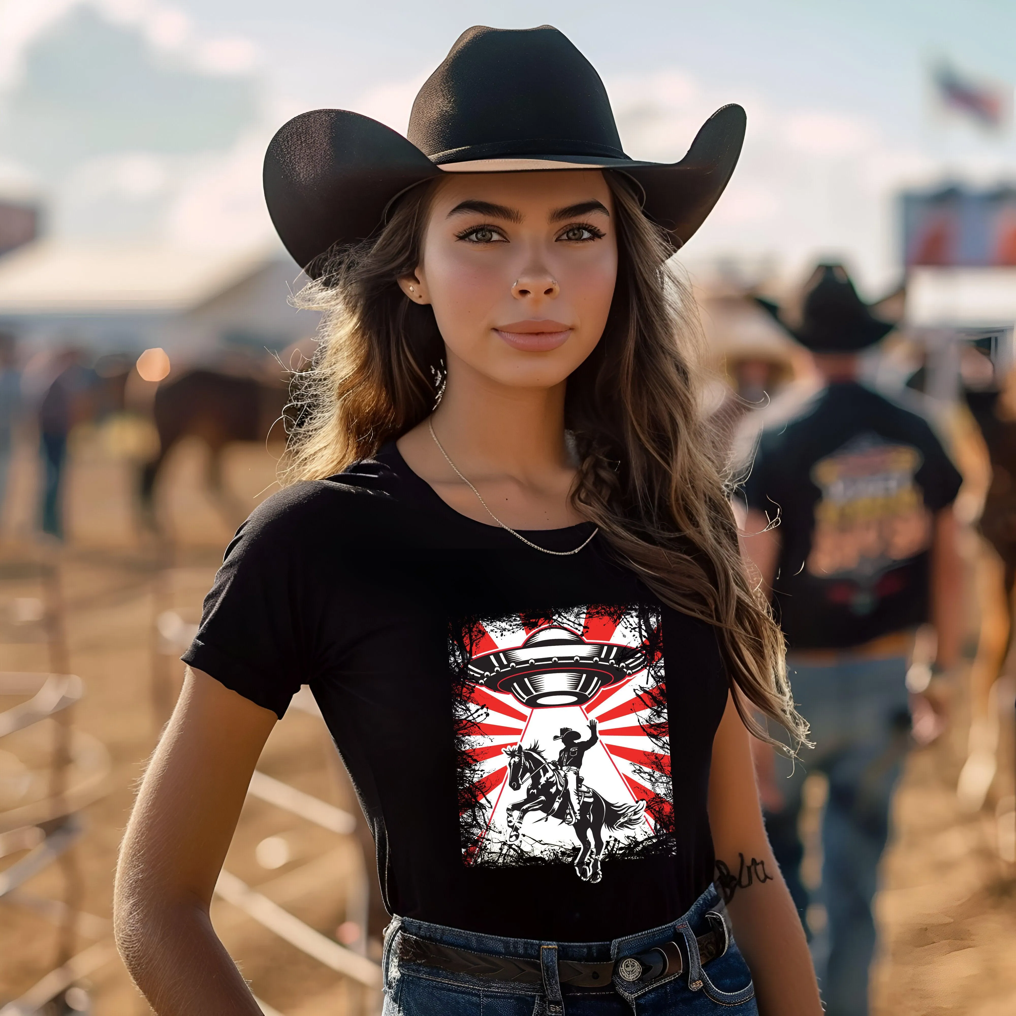 UFO Cowboy Abduction Unisex Tee