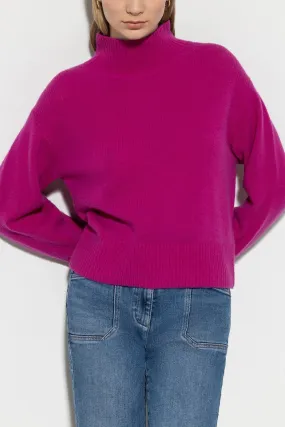 Ultra Pink Cashmere Blend Turtleneck Sweater