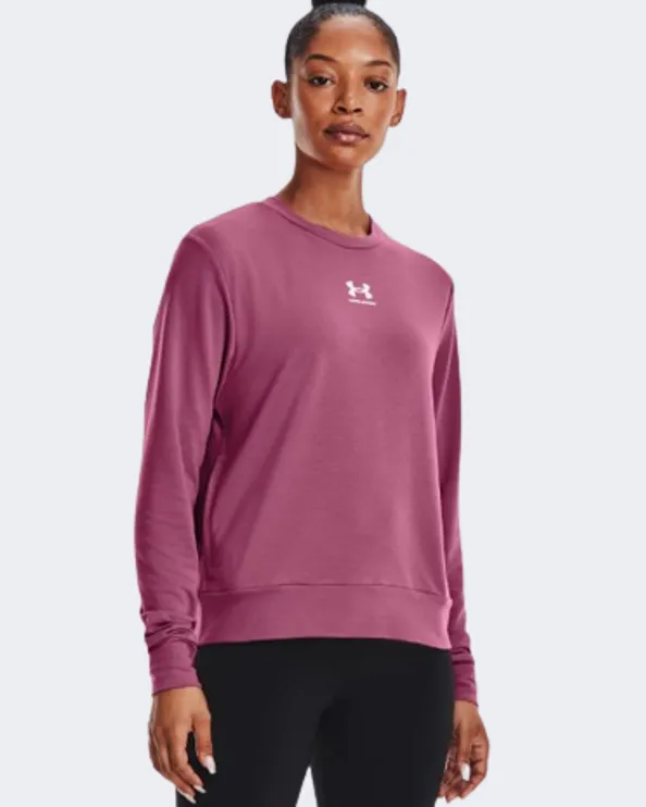 Under Armour Rival Terry Crew Women Training Sweatshirt Pace Pink 1369856-669