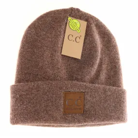 Unisex Leather Patch CC Beanie