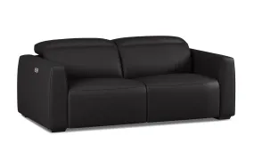 Valencia Carmen Leather 79.5" Loveseat with Dual Recliner Sofa, Black