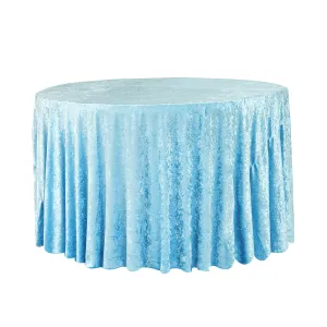 Velvet 120" Round Tablecloth - Baby Blue