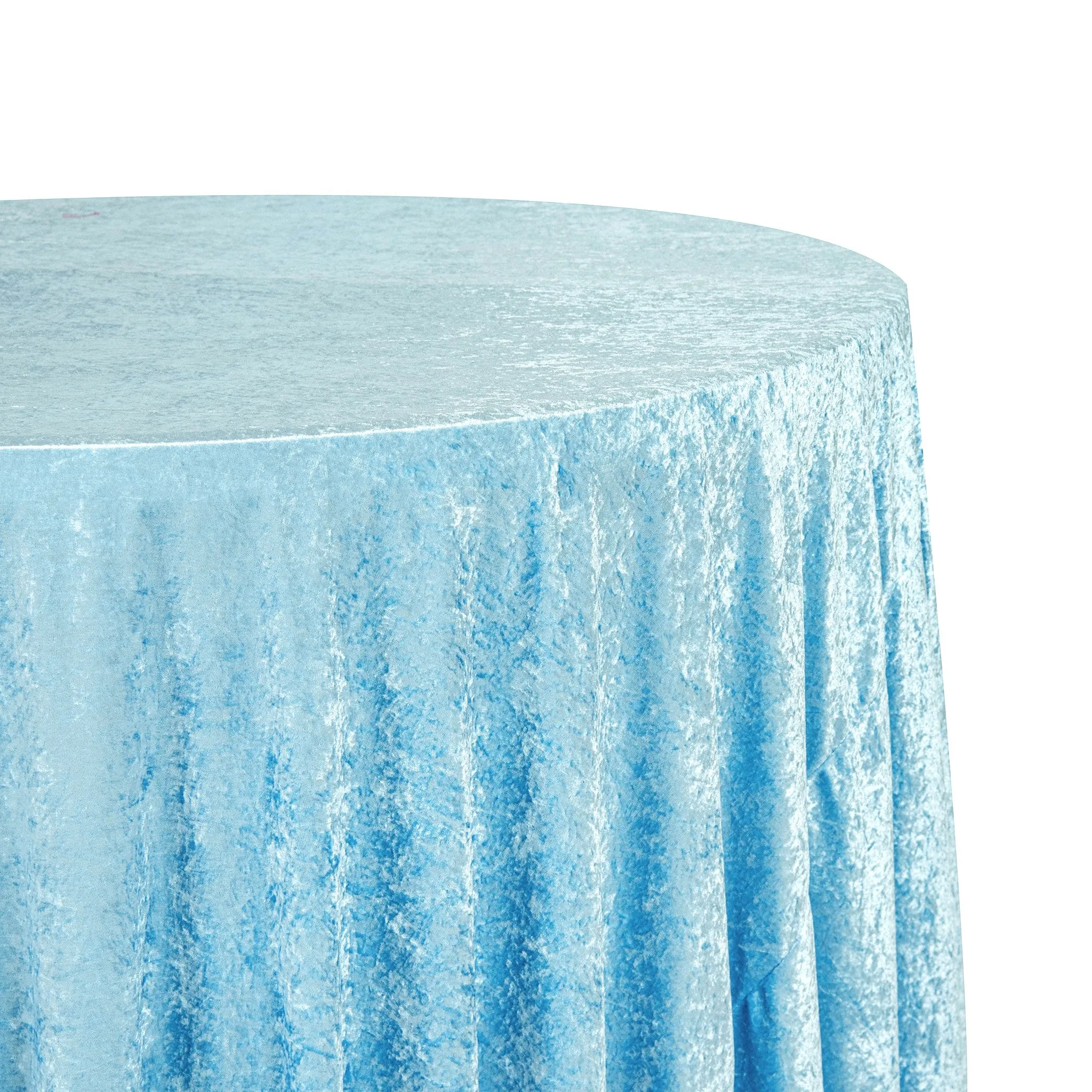 Velvet 120" Round Tablecloth - Baby Blue