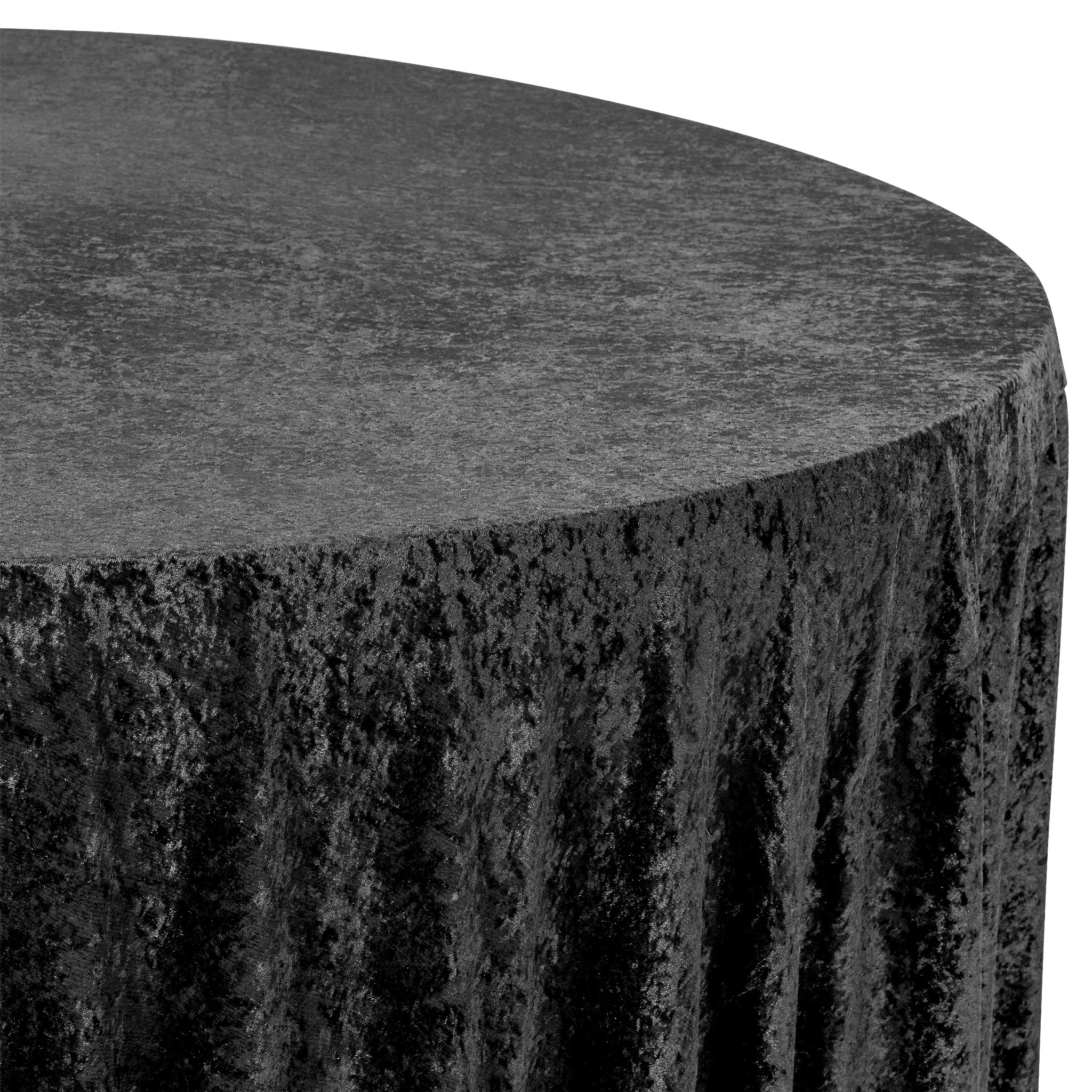 Velvet 120" Round Tablecloth - Black