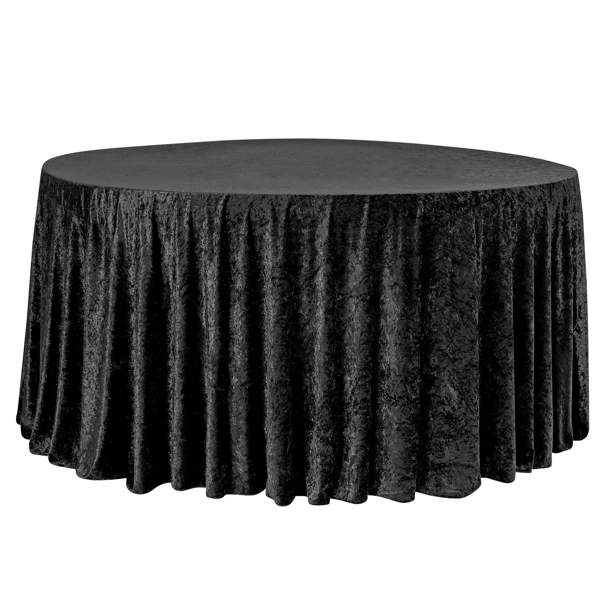 Velvet 120" Round Tablecloth - Black