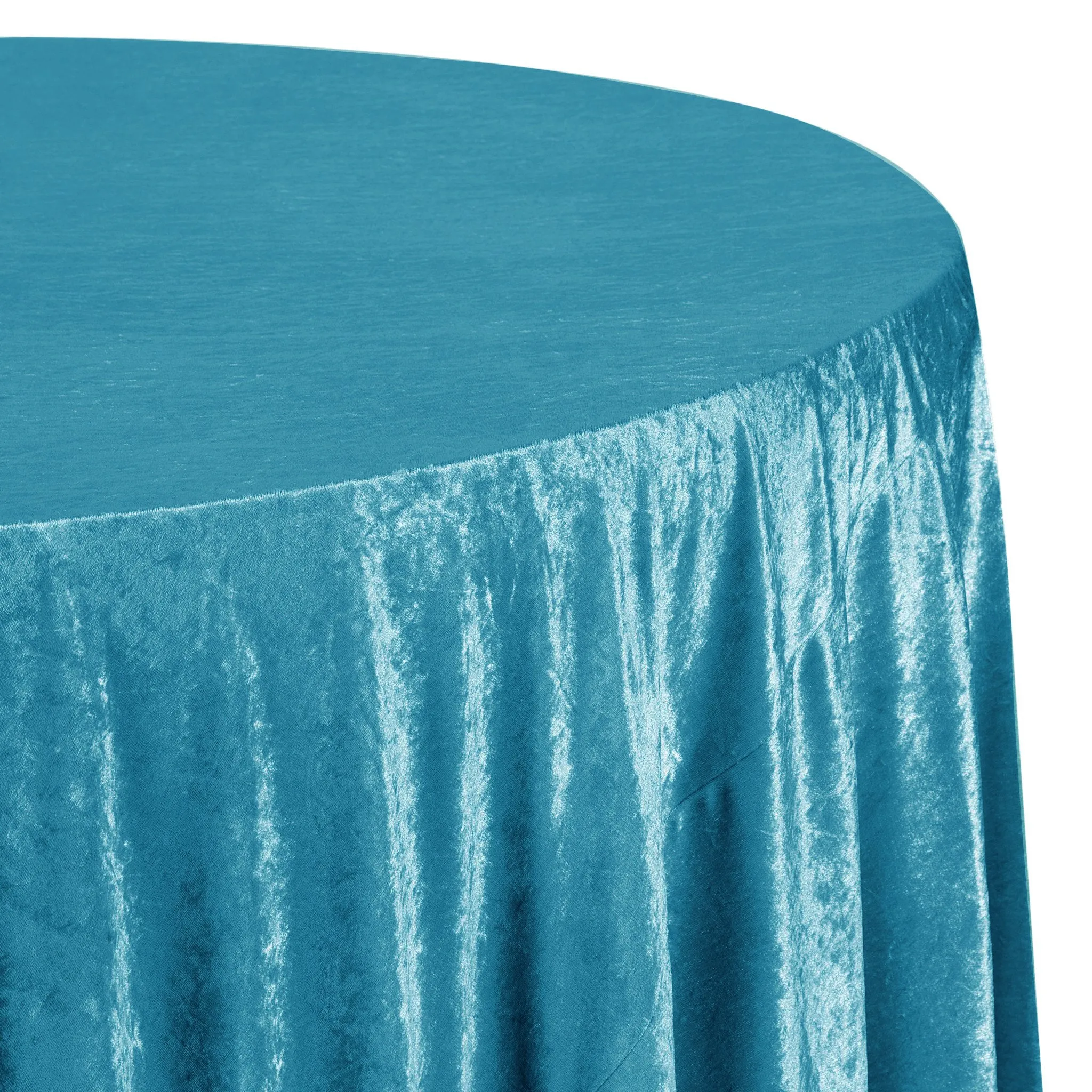 Velvet 120" Round Tablecloth - Peacock Teal