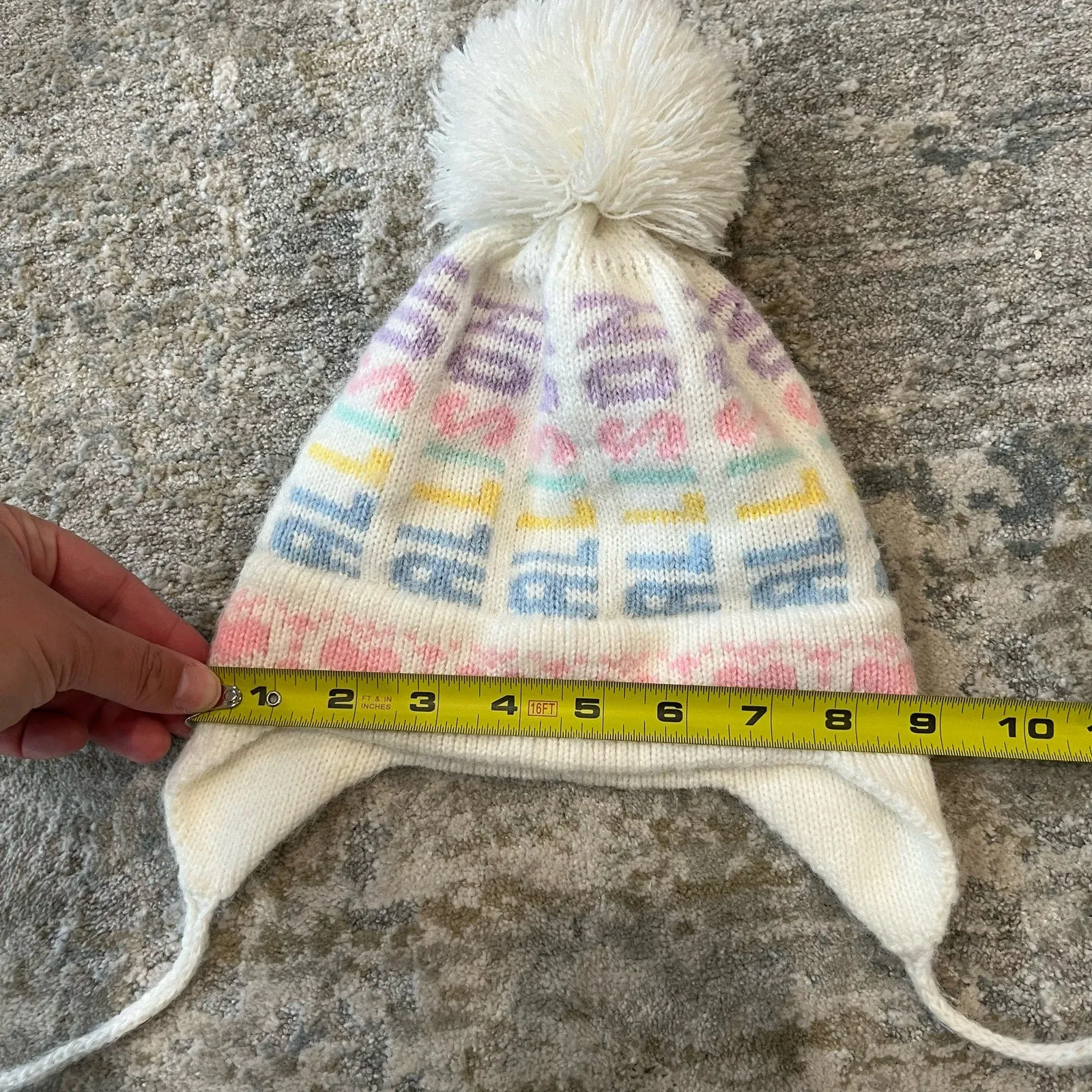 Vintage Pastel Pom Pom Winter Hat