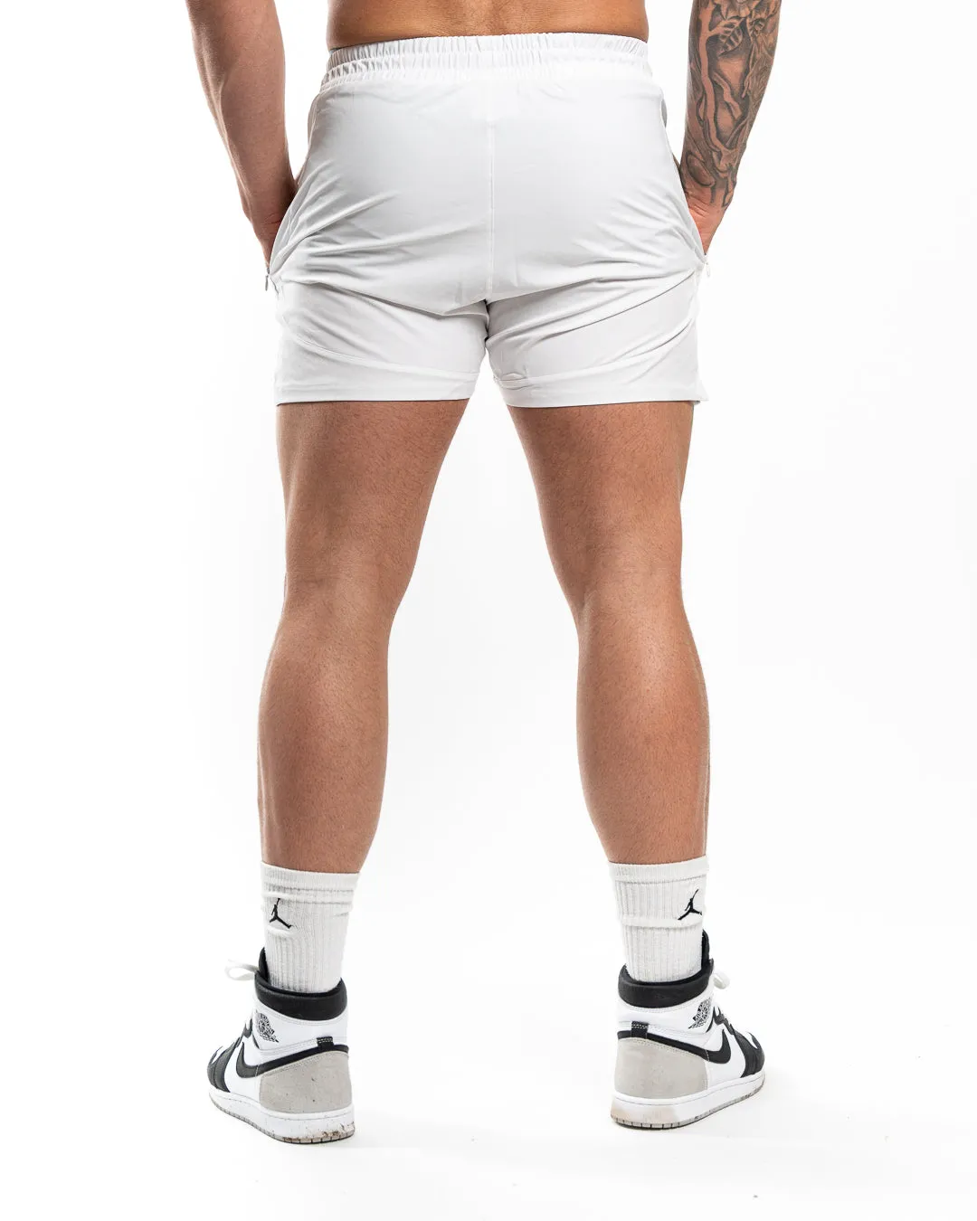 White Aesthetic Trim Short • Men