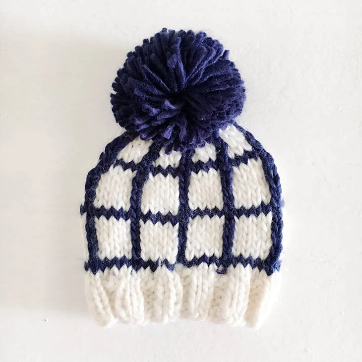 Windowpane Hat, Navy