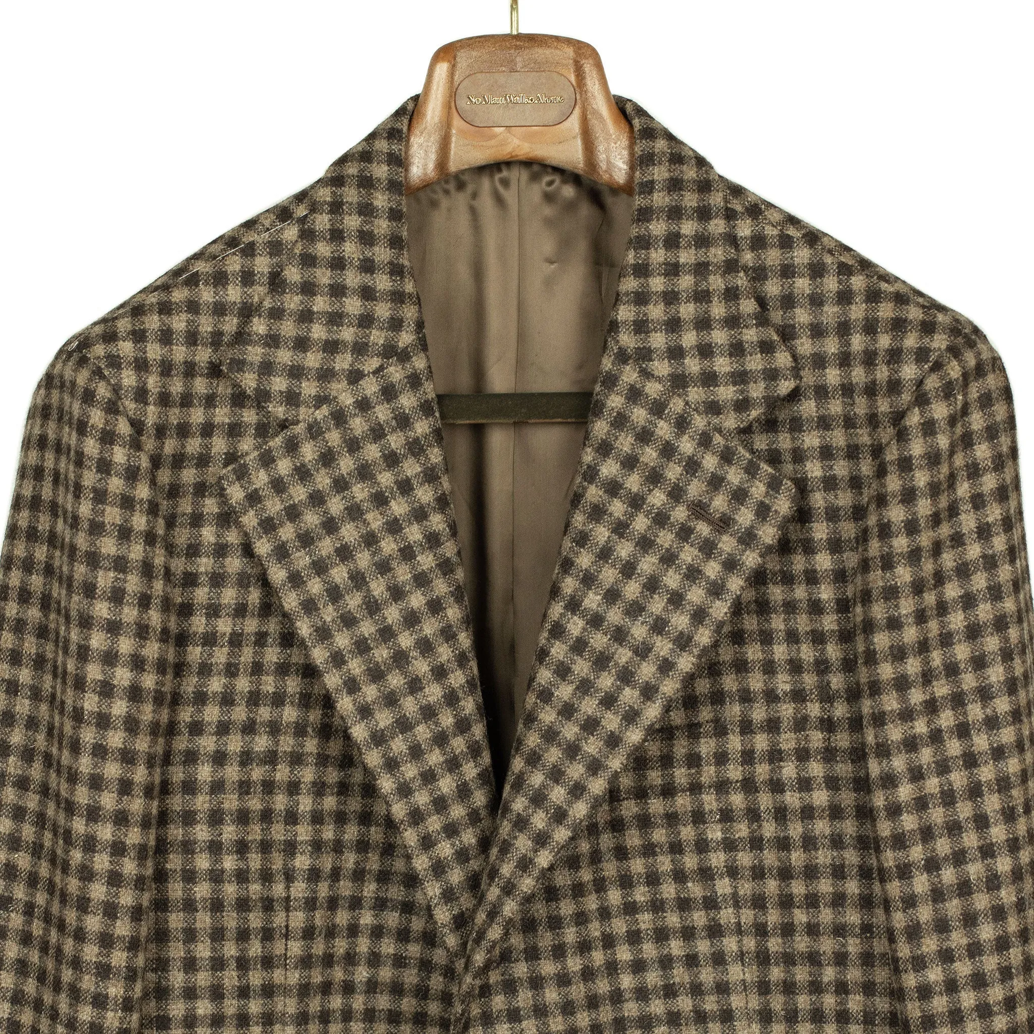 x Sartoria Carrara: Sport coat in brown gun check undyed wool