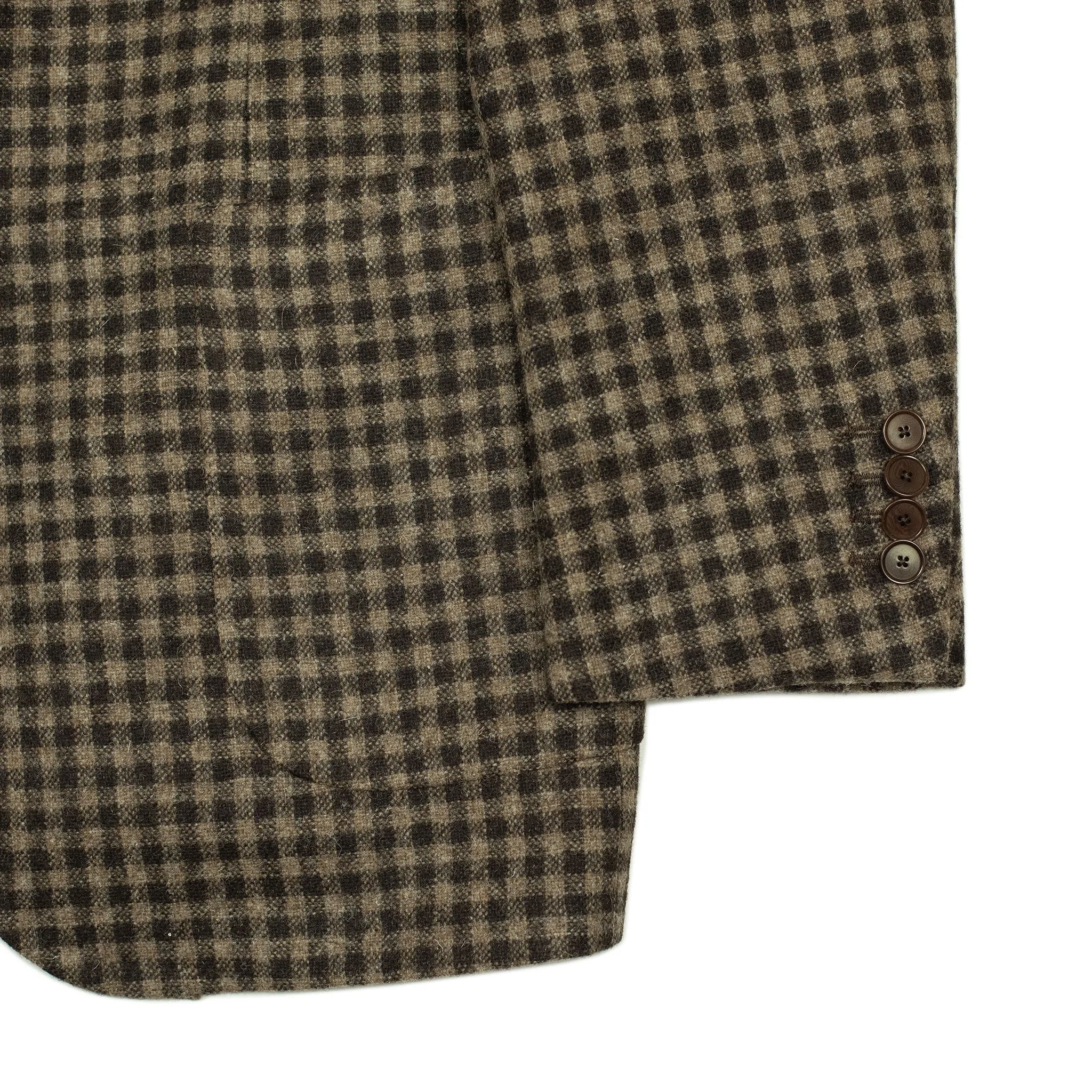 x Sartoria Carrara: Sport coat in brown gun check undyed wool