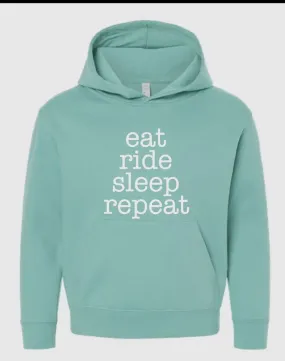 YOUTH TEAL EAT, RIDE, SLEEP, REPEAT HOODIE XLARGE