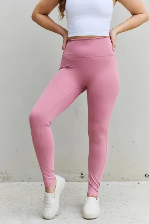 Zenana Fit For You Full Size High Waist Active Leggings in Light Rose